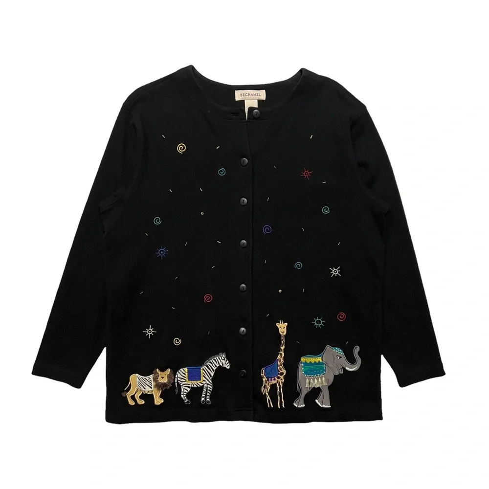 Vintage 90’s Embroidered Animal Cardigan